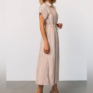 Baltic Born Striped Button Up Dress with Pockets